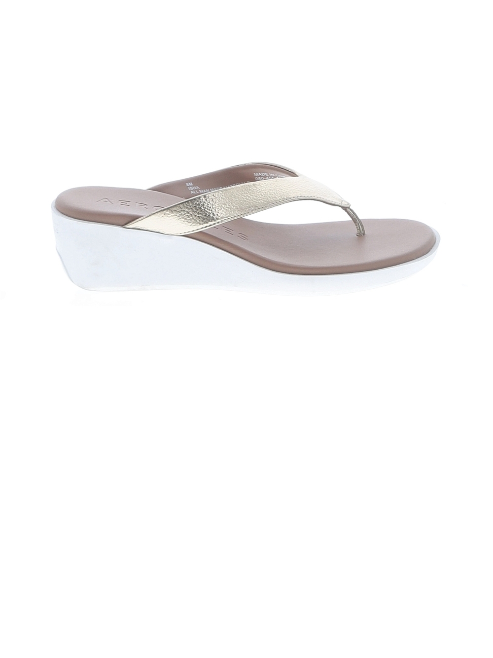 Aerosoles Women's Metallic Gold Wedge Flip-Flop Sandal